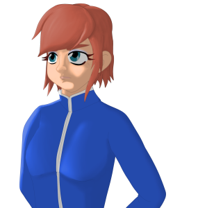 image of a brown-haired not-so-cocky girl